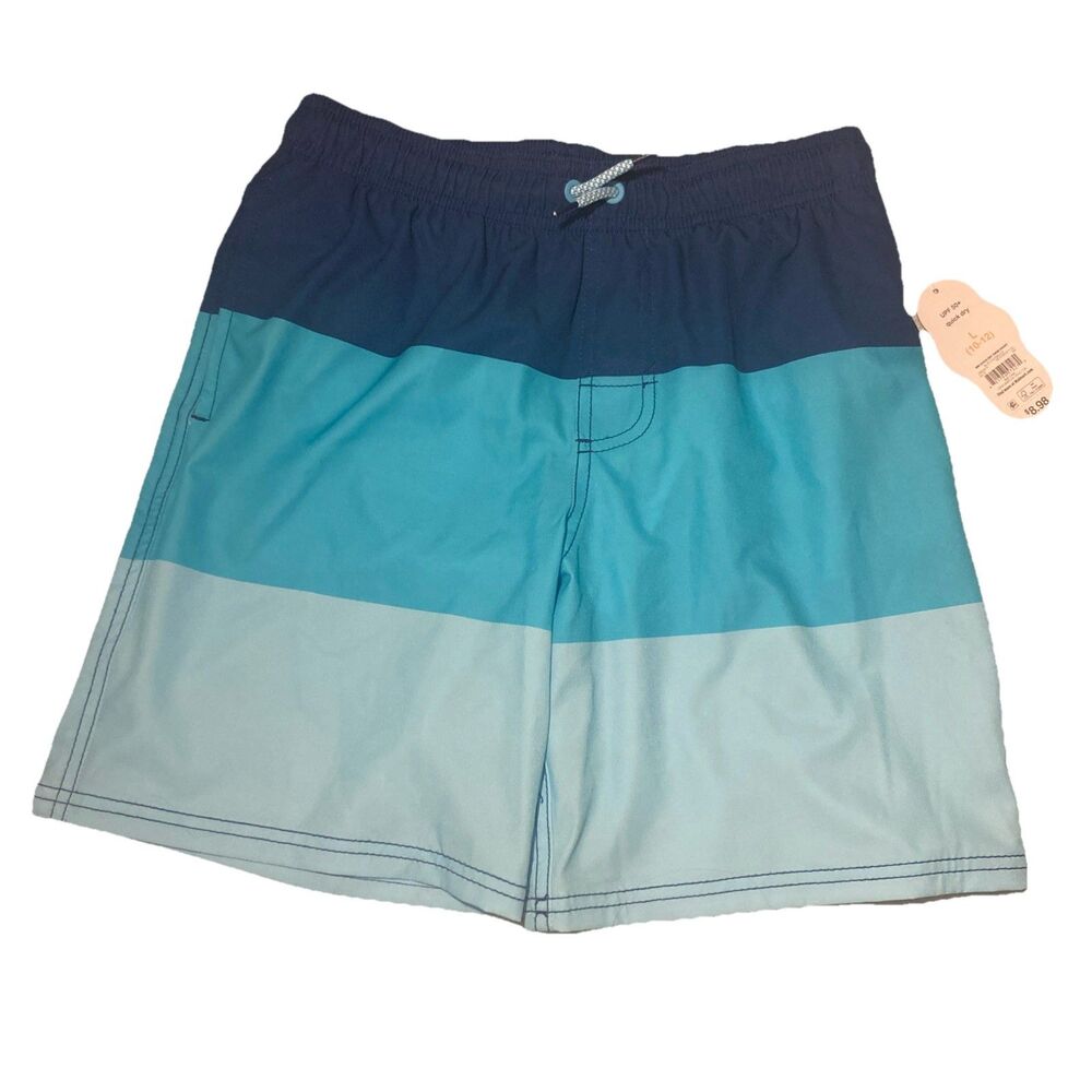 Boys 10-12 Swim Trunks, Bathing Suit, Lined, Blue, Wonder Nation NWT, Quick Dry